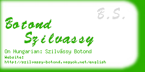 botond szilvassy business card
