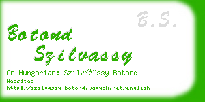 botond szilvassy business card